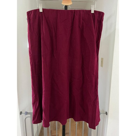 NWT Liz Claiborne Womens Burgundy Midi Skirt XL 55% Linen 45% Rayon - Picture 6 of 7